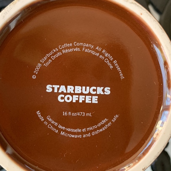 Set of Two brand NEW Starbucks mugs, brown with multiple language “coffee” motif - Picture 6 of 8